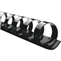 GBC CombBind Binding Spines - 0.5" (12.7 mm) Maximum Capacity - 90 x Sheet Capacity - For Letter 8 1/2" (215.90 mm) x 11" (279.40 mm) Sheet - 19 x Rings - Black - PVC Plastic - 100 / Box