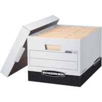 Bankers Box R-Kive File Storage Box - Internal Dimensions: 12" (304.80 mm) Width x 15" (381 mm) Depth x 10" (254 mm) Height - External Dimensions: 12.8" (323.85 mm) Width x 16.5" (419.10 mm) Depth x 10.4" (263.65 mm) Height - Media Size Supported: Letter, Legal - Lift-off Closure - Heavy Duty - Stac