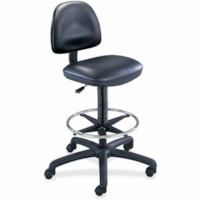 Safco - Chaise de dessinateur Precision, noir, vinyle - Seat Color Noir vinyle - Vinyle Seat Material - Frame Color Noir - 5 branches Base - Noir - 1 chaque
