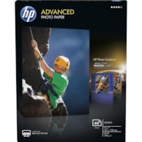 HP - Papier photo glacé évolué - 5 po (127 mm) x 7 po (177,80 mm) - 66 lb (29937,10 g) Poids de Base - Brillant - Blanc - 60 / emballage