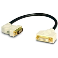Tripp Lite 1ft DVI Dual Link Digital Extension Adapter Cable 45 Degree Left Plug DVI-D M/F 1' - DVI-D Male - DVI-I Female - 0.3m
