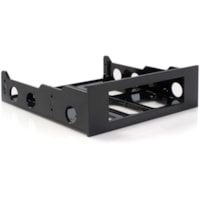 StarTech.com 3.5" to 5.25" Front Bay Mounting Bracket - Desktop Front Bay Adapter - Black - This 3.5" to 5.25" front bay mounting bracket lets you install 3.5" peripherals such as a floppy drive, external facing USB hub, media card reader or fan controller into the front bay of your desktop computer