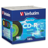 Verbatim - CD enregistrable Digital Vinyl 94439 - CD-R - 52x - 700 Mo - 10 emballage Boîtier (Jewel Case) - 1,33 Heure Temps maximum d'enregistrement