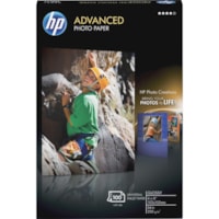 HP Advanced Glossy Photo Paper - 4" (101.60 mm) x 6" (152.40 mm) - 66 lb (29937.10 g) Basis Weight - Glossy - Quick Drying, Smudge Resistant, Durable - Glossy - 100 / Pack