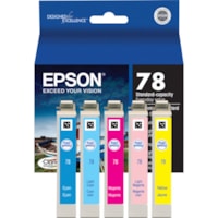 Epson - Cartouche jet d'encre Claria D'origine Jet d'encre - Cyan, Magenta, Jaune, Cyan photo, Magenta photo - 5 / emballage - Jet d'encre - 5 / Boîte