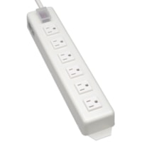 Tripp Lite Power Strip Metal 120V 5-15R Right Angle 6 Outlet 15' Cord - NEMA 5-15P - 6 NEMA 5-15R - 15ft - NEMA 5-15P - 6 NEMA 5-15R - 4.57m