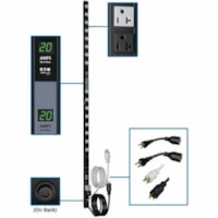 Tripp Lite PDUMV40 PDU Metered DUAL 120V 40A 32 Outlet - 32 x NEMA 5-15/20R - 4.8kW - Zero U Vertical Rackmount