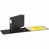 Cardinal® Premier EasyOpen Locking Slant-D Tabloid Binder - 2" (50.80 mm) Binder Capacity - Tabloid - 11" (279.40 mm) x 17" (431.80 mm) Sheet Size - 525 Sheet Capacity - 1 1/2" (38.10 mm) Spine Width - Fastener(s): 3 x D-Ring - Pocket(s): Inside Front & Back - Vinyl - Black - 2.62 lb (1188.41 g)