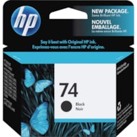 HP 74 Original Ink Cartridge - Single Pack - Inkjet - Standard Yield - 200 Pages - Black - 1 Each