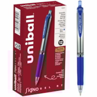 uniball(tm) SigNo RT Gel Ink Pens - 0.7 mm (0.03") Medium Pen Point - Refillable - Retractable - Blue Ink - Gel-based - 1 Each