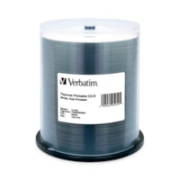 Verbatim CD-R 700MB 52X White Thermal Printable, Hub Printable - 100pk Spindle - Printable - Thermal Printable