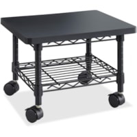 Safco Under Desk Printer/Fax Stand - 300 lb (136077.71 g) Load Capacity - 13.50" (342.90 mm) Height x 19" (482.60 mm) Width x 16" (406.40 mm) Depth - Floor - Laminate, Powder Coated - Steel - Black