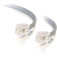 C2G Modular Telephone Cable - RJ-12 Male - RJ-12 Male - 7.62m - Silver