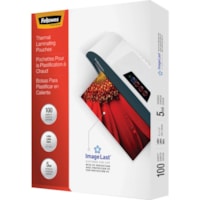 Pochette de plastification ImageLast Fellowes - Sheet Size Supported : format lettre largeur de 9 po (228,60 mm) x longueur de 11,50 po (292,10 mm) - Laminating Pouch/Sheet Size : largeur de 9 po (228,60 mm)épaisseur de 5 mil (0,13 mm) - Brillant - Type G - pour Document, format lettre - Dura