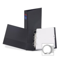 Avery® Heavy Duty Round Ring Binder - 2" Binder Capacity - Legal - 8 1/2" x 14" Sheet Size - Fastener(s): 3 x Round Ring - Pocket(s): 4 - Vinyl - Black - Recycled - Gap-free Ring - 1 Each