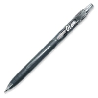 Zebra Pen OLA Ballpoint Pen - 1 mm (0.04") Medium Pen Point - Retractable - Black Ink - Black Rubber, Rubber Barrel - 12 / Box