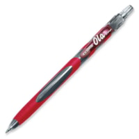 Stylo à bille OLA Zebra Pen - 1 mm (0,04 po) Moyenne Pointe de stylo - Rétractable - Ink Rouge - Barrel Rouge Caoutchouc - 12 / boîte