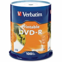 Verbatim - DVD enregistrable - DVD-R - 16x - 4,70 Go - 100 emballage - Blanc - 120 mm - Imprimable