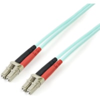 StarTech.com 5m (16.4ft) LC/UPC to LC/UPC OM3 Multimode Fiber Optic Cable, Full Duplex 50/125 Zipcord, 100G, LSZH Fiber Jumper Cord - 5m (16.4ft) OM3 Multimode LC/LC-UPC Fiber Cable; 1/10/40/100 Gbps Full Duplex; 50/125um Core w/ Aramid Sheath; Bandwidth: 2000MHz·km at 850nm w/ VCSEL source; Outer D