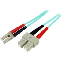 StarTech.com 10m (30ft) LC/UPC to LC/UPC OM3 Multimode Fiber Optic Cable, Full Duplex 50/125 Zipcord, 100G, LSZH Fiber Jumper Cord - 10m (33ft) OM3 Multimode LC/LC-UPC Fiber Cable; 1/10/40/100 Gbps Full Duplex; 50/125um Core w/ Aramid Sheath; Bandwidth: 2000MHz·km at 850nm w/ VCSEL source; Outer Dia