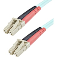 StarTech.com 1m (3ft) LC/UPC to LC/UPC OM3 Multimode Fiber Optic Cable, Full Duplex 50/125µm Zipcord, 100G, LSZH Fiber Jumper Cord - 1m (3.3ft) OM3 Multimode LC/LC-UPC Fiber Cable; 1/10/40/100 Gbps Full Duplex; 50/125um Core w/ Aramid Sheath; Bandwidth: 2000MHz·km at 850nm w/ VCSEL source; Out