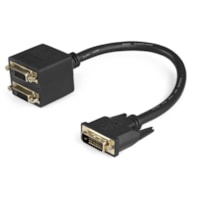 Câble vidéo 1 pi (0,30 m) DVI-D - 1 chaque StarTech.com - 1 pi (0,30 m) DVI-D Câble vidéo pour Moniteur, Projecteur, Appareil vidéo, HDTV, Récepteur Satellite, Écran LCD, Lecteur DVD, Décodeur, Ordinateur, Plasma - Diviseur de Câble - Supports up 