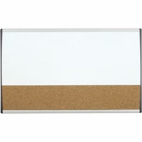 Quartet Arc Cubicle Combination Board - 30" (762 mm) Width x 18" (457.20 mm) Height - White Cork Surface - Silver Aluminum Frame - Horizontal - Magnetic - 1 Each