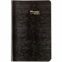Brownline® Essential Weekly Diary Twin Wire Flexible Cover 8x5" English Black - Weekly - 7:00 AM to 6:00 PM - Hourly - 1 Week Double Page Layout - 5" (127 mm) x 8" (203.20 mm) Sheet Size - Twin Wire - Black - Appointment Schedule, Flexible Cover, Soft Cover, Ruled, Telephone Section, Address Sec
