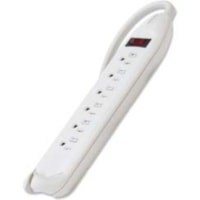 Belkin 6-Outlet Power Strip - 4ft Cord - Straight Plug - On-Off Switch - White - NEMA 5-15P - 6 x NEMA 5-15R - 4 ft Cord - 15 A Current