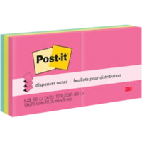 Feuillet adhésif Poptimistic Post-it® - largeur de drapeau/note 3 po x longueur de drapeau/note 3 po - Carré - 100 Feuilles par bloc - Bleu, Vert, Orange, Rose, Rose puissante - Collant, Pop-up - 6 / emballage