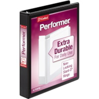 Cardinal® Performer ClearVue Slant-D Ring Binder - 1" (25.40 mm) Binder Capacity - Letter - 8 1/2" (215.90 mm) x 11" (279.40 mm) Sheet Size - 240 Sheet Capacity - 1" (25.40 mm) Spine Width - Fastener(s): 3 x D-Ring - Pocket(s): 2, Inside Front & Back - Vinyl - Black - 15.36 oz (435.45 g) - Non L