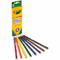 Crayon de couleur Crayola - Lead 3,3 mm (0,13 po) Couleurs de couverture assorties - Barrel Bois - 8 / Ensemble