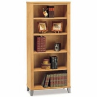 bbf Somerset WC81465 Bookcase - 30" (762 mm) Width x 13" (330.20 mm) Depth x 65.5" (1663.70 mm) Height - 5 x Shelf(ves) - Maple - Assembly Required