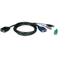 Tripp Lite P780-010 KVM Cable - HD-15 Male - HD-15 Male, mini-DIN (PS/2) Male, Type A Male USB - 3.05m