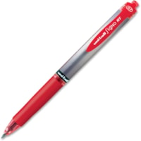 Stylo gel Signo uniball(tm) - 0,7 mm (0,03 po) Moyenne Pointe de stylo - Rechargeable - Rétractable - Ink Rouge - A base de gel - Barrel Rouge Métal - 1 chaque