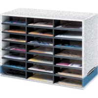 Trieur/Organiseur Bankers Box - 21 Compartiment(s) - Compartment Size : 2,25 po (57,15 mm) x 9 po (228,60 mm) x 11,50 po (292,10 mm) - hauteur de 20,1 po (511,30 mm) x largeur de 28,5 po (723,90 mm) x profondeur de 11,9 po (301,75 mm) - 60% Recyclé - Blanc - Carton ondulé