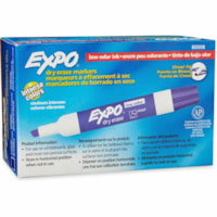 Expo Large Barrel Dry-Erase Markers - Chisel Marker Point - Purple Ink - 12 Dozen