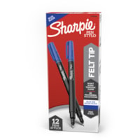 Sharpie Fine Point Pen - Fine Pen Point - Blue Ink - Silver Barrel - 1 Dozen