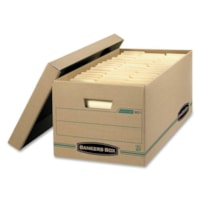 Bankers Box Earth Storage Box - External Dimensions: 12" (304.80 mm) Width x 24" (609.60 mm) Depth x 10" (254 mm) Height - Media Size Supported: Letter - Lift-off Closure - Medium Duty - Stackable - Kraft - Kraft - For Document - Recycled