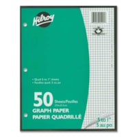 Bloc quadrillé/grahipque Hilroy - 50 Feuilles - format 10 7/8 po (276,10 mm) x 8 3/8 po (212,60 mm) - Paper Blanc - Heavyweight, Perforation - 50 / emballage