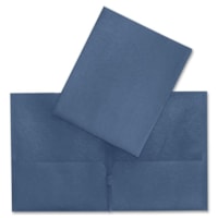 Hilroy Letter Recycled Pocket Folder - 8 1/2" (215.90 mm) x 11" (279.40 mm) - Leatherine - Dark Blue - 1 Each