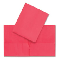 Hilroy Letter Recycled Pocket Folder - 8 1/2" (215.90 mm) x 11" (279.40 mm) - Leatherine - Red - 1 Each