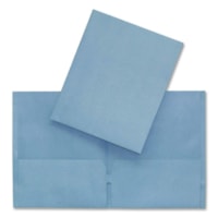 Hilroy Letter Recycled Pocket Folder - 8 1/2" (215.90 mm) x 11" (279.40 mm) - Leatherine - Light Blue - 1 Each