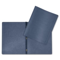 Couverture de rapport format lettre Recyclé Hilroy - 8 1/2 po (215,90 mm) x 11 po (279,40 mm) - 3 Attache(s) - Bleu foncé - 1 chaque