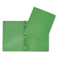 Couverture de rapport format lettre Recyclé Hilroy - 8 1/2 po (215,90 mm) x 11 po (279,40 mm) - 3 Attache(s) - Similicuir - Vert - 1 chaque