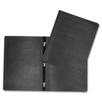 Hilroy Letter Recycled Report Cover - 8 1/2" (215.90 mm) x 11" (279.40 mm) - 3 Fastener(s) - Leatherine - Black - 1 Each