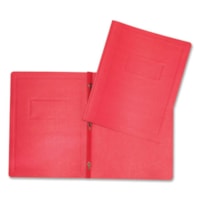 Hilroy Letter Recycled Report Cover - 8 1/2" (215.90 mm) x 11" (279.40 mm) - 3 Fastener(s) - Leatherine - Red - 1 Each