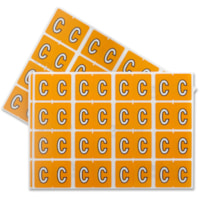 Étiquette à code couleur Pendaflex - "Alphabetpo - largeur de 1 1/4 po (31,75 mm) x longueur de 15/16 po (23,81 mm) - Rectangulaires - Orange clair - Autocollant - 240 / emballage