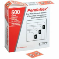 Pendaflex Numeric End Tab Filing Labels - #0 - "Number" - 1 1/4" (31.75 mm) Width x 15/16" (23.81 mm) Length - Rectangle - Pink - Self-adhesive - 500 / Box