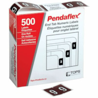 Pendaflex Numeric End Tab Filing Labels - #9 - "Number" - 1 1/4" (31.75 mm) Width x 15/16" (23.81 mm) Length - Rectangle - Brown - Self-adhesive - 500 / Box